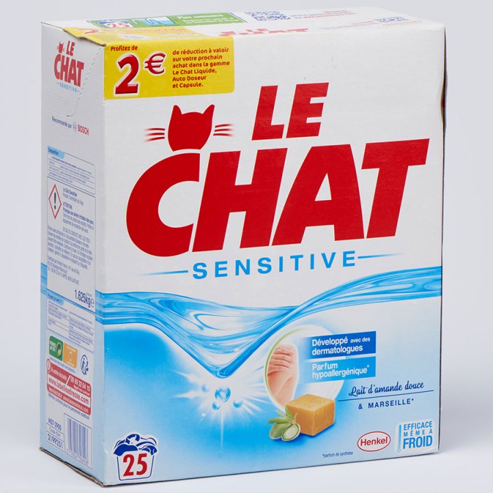 Lessive poudre LE CHAT SENSITIVE lait d'amande